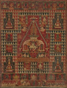 Ushnishavijaya tronet i livmoren til en stupa, datert 1510-19. av Unbekannt