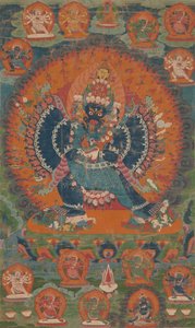 Vajrabhairava med hans kone Vajravetali, 1700-tallet. av Unbekannt