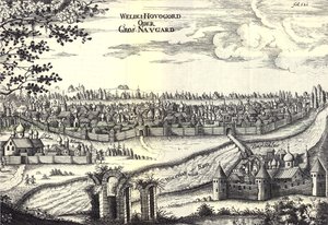 Velikiy Novgorod illustrasjon fra reiser til den store hertugen av Muscovy og kongen av Persia av Adam Olearius, 1656 av Unbekannt