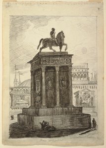 Venetiansk arkitektonisk Capriccio med Colleoni av Andrea Verrocchio av Unbekannt