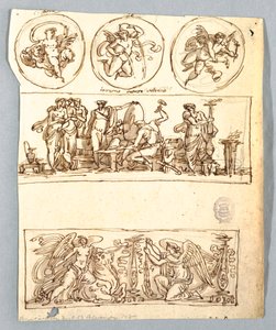 Venus ved Forge of Vulcan, Winter, Victories og Three Roundels, Putti som elementer av Unbekannt