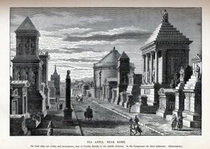 Via Appia nær Roma gjenoppbygging, 1882 av Unbekannt