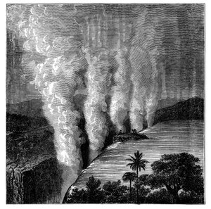 Victoriafallene ved Zambezi-elven, Afrika, ca 1890 av Unbekannt