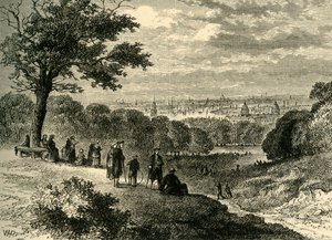 Utsikt fra One-Tree Hill, Greenwich Park, i 1846, c1878. av Unbekannt