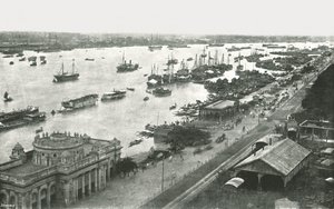 Utsikt fra Hooghly Bridge, Calcutta, India, 1895. av Unbekannt