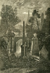 Utsikt på Highgate Cemetery, c1876. av Unbekannt