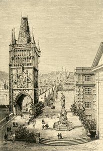 Utsikt i Praha - Brotårnet, 1890. av Unbekannt