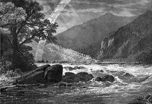 Utsikt over Balcony Falls, James River, Virginia, USA, 1877 av Unbekannt