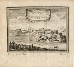 Utsikt over Berezov, ca. 1750 av Unbekannt