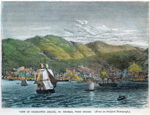Utsikt over Charlotte Amalie, St. Thomas, Vestindia, c1880 av Unbekannt