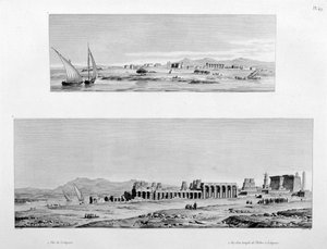 Utsikt over Luxor og Thebens tempel i Luxor, Egypt, c1808 av Unbekannt