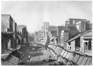 Utsikt over Principal Street, Agra, c1860 av Unbekannt