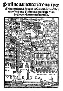 Utsikt over Venezia, tresnitt, 1521 av Unbekannt