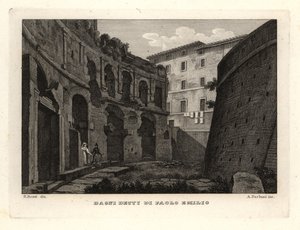 Utsikt over badene til Paolo Emilio ved Trajans forum, Bagni Detti di Paolo Emilio av Unbekannt