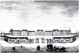 Utsikt over Katarinapalasset i Tsarskoye Selo, ca. 1840 av Unbekannt