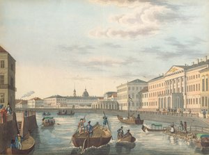 Utsikt over Fontanka-elven i St. Petersburg, 1820-tallet av Unbekannt