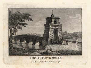 Utsikt over Milvian Bridge of Milvian Bridge, Ponte Molle, Roma av Unbekannt