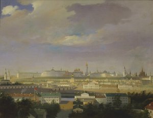 Utsikt over Moskva Kreml fra Bolotnaya Marsh-plassen, midten av det 19. århundre. av Unbekannt