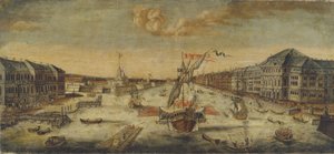 Utsikt over elven Neva, 1753 av Unbekannt