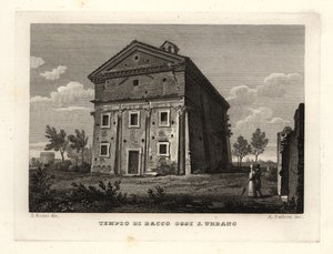 Utsikt over Bacchus-tempelet, Roma, nå St av Unbekannt