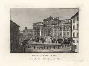 Utsikt over Trevifontenen, Fontana di Trevi, Roma av Unbekannt