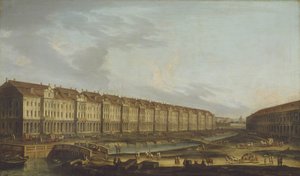 Utsikt over Twelve Collegia-bygningen i St. Petersburg, midten av 1700-tallet. av Unbekannt