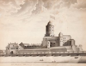 Utsikt over Vyborg slott, ca. 1840 av Unbekannt