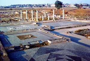Utsikt over de arkeologiske restene i Pella, Sentral-Makedonia. av Unbekannt