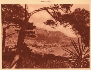 Utsikt tatt av Monte-Carlo fra Monaco, 1930. av Unbekannt