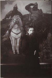 Viktor Vasnetsov før hans maleri Bogatyrs av Unbekannt