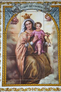 Virgen del Carmen mosaikk Malaga Spania av Unbekannt