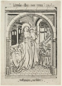Jomfru og barn, abbed Ludwig Kneeling, 1400-tallet. av Unbekannt