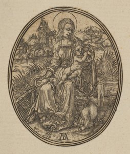 Virgin and Child with the Monkey omvendt kopi.n.d. av Unbekannt