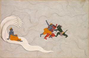 Vishnu kjemper mot Madhu og Kaitabha, fra en Markandeya Purana av Unbekannt Unbekannt