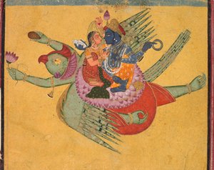 Vishnu og Lakshmi på Garuda, ca. 1750 . av Unbekannt