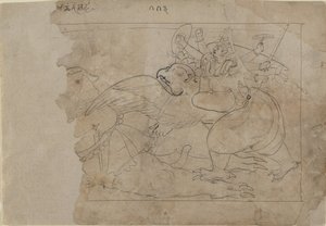 Vishnu på Garuda Slaying a Demon, midten av 1700-tallet. av Unbekannt
