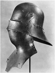 Visierhelm und Bevor, ca. 1480, 1958 von Unbekannt