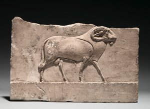 Votive Relief of a Ram Deity, 305-30 f.Kr. av Unbekannt