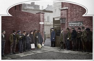 Venter på opptak til St Marylebone Workhouse, Luxborough Street, London, c1901 1903 av Unbekannt