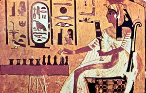 Veggmaleri fra graven til Nefertari, Theben, det gamle Egypt, 19. dynasti, 1200-tallet f.Kr. av Unbekannt