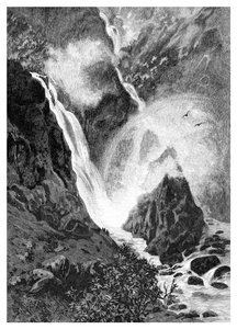 Wallamumbi Falls, New South Wales, Australia, 1886 av Unbekannt