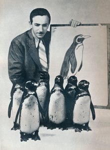Walt Disney med pingviner, 1934 1935 av Unbekannt