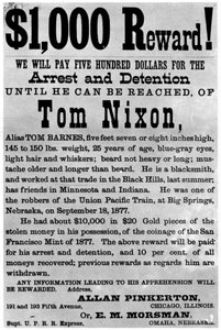 Etterlyst plakat for fredløs Tom Nixon, c1877 1954