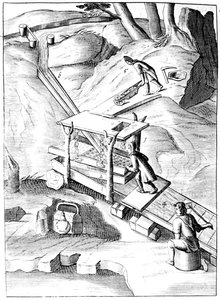 Vasking av malm for å utvinne gull, 1683 av Unbekannt