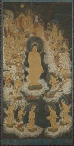 Innbydende nedstigning av Amida og Bodhisattvas, sent på 1300-tallet. av Unbekannt