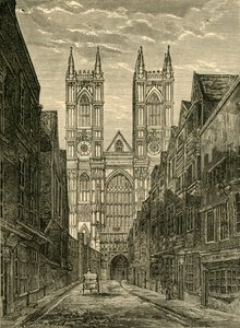 West Front of Westminster Abbey, fra Tothill Street, 1881. av Unbekannt