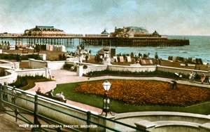 West Pier og Italian Gardens, Brighton, Sussex, 1928 av Unbekannt