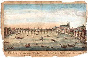 Westminster Bridge, London, 1753 av Unbekannt