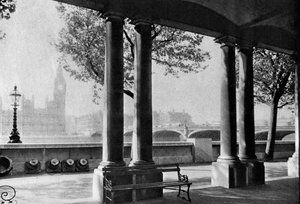 Westminster Bridge og Big Ben fra terrassen til St Thomass Hospital, 1926-1927 av Unbekannt