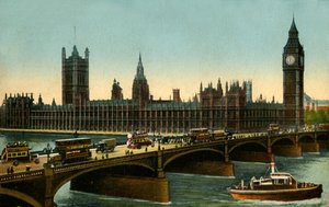 Westminster Bridge og Houses of Parliament, London, c1910. av Unbekannt
